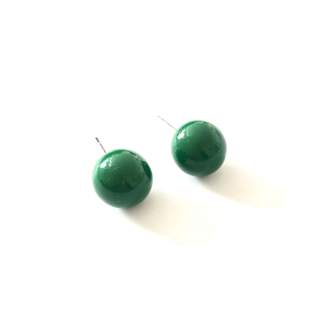 Emerald Pearl Earring - Stainless Steel.