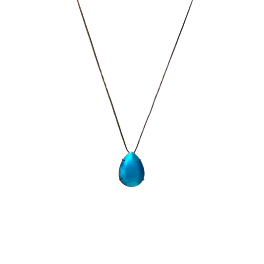 Blue Agate G Drop Necklace
