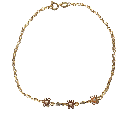Flower and Crystal Anklet