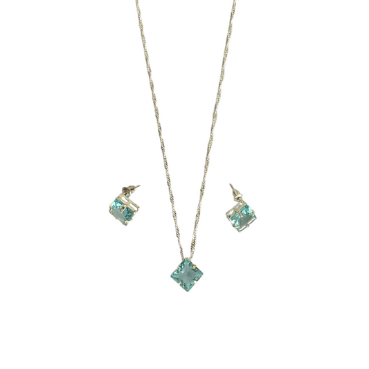 Baby Blue Square Crystal Set