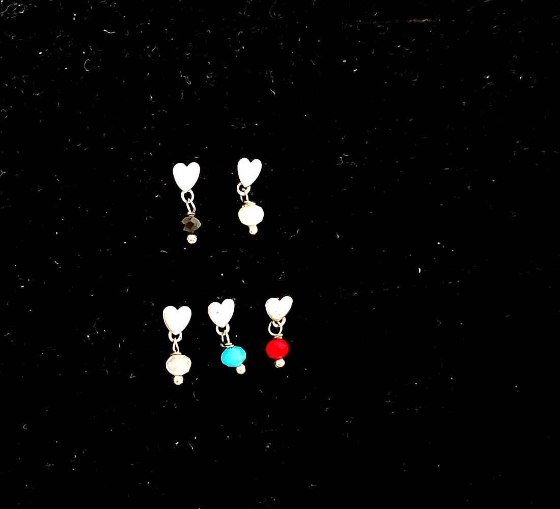 Colorful Heart Earring - Pack 5 un. - Stainless steel.
