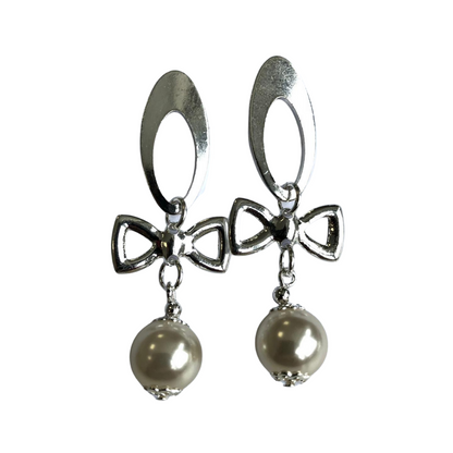 Filigree Bow Earring with Pearl