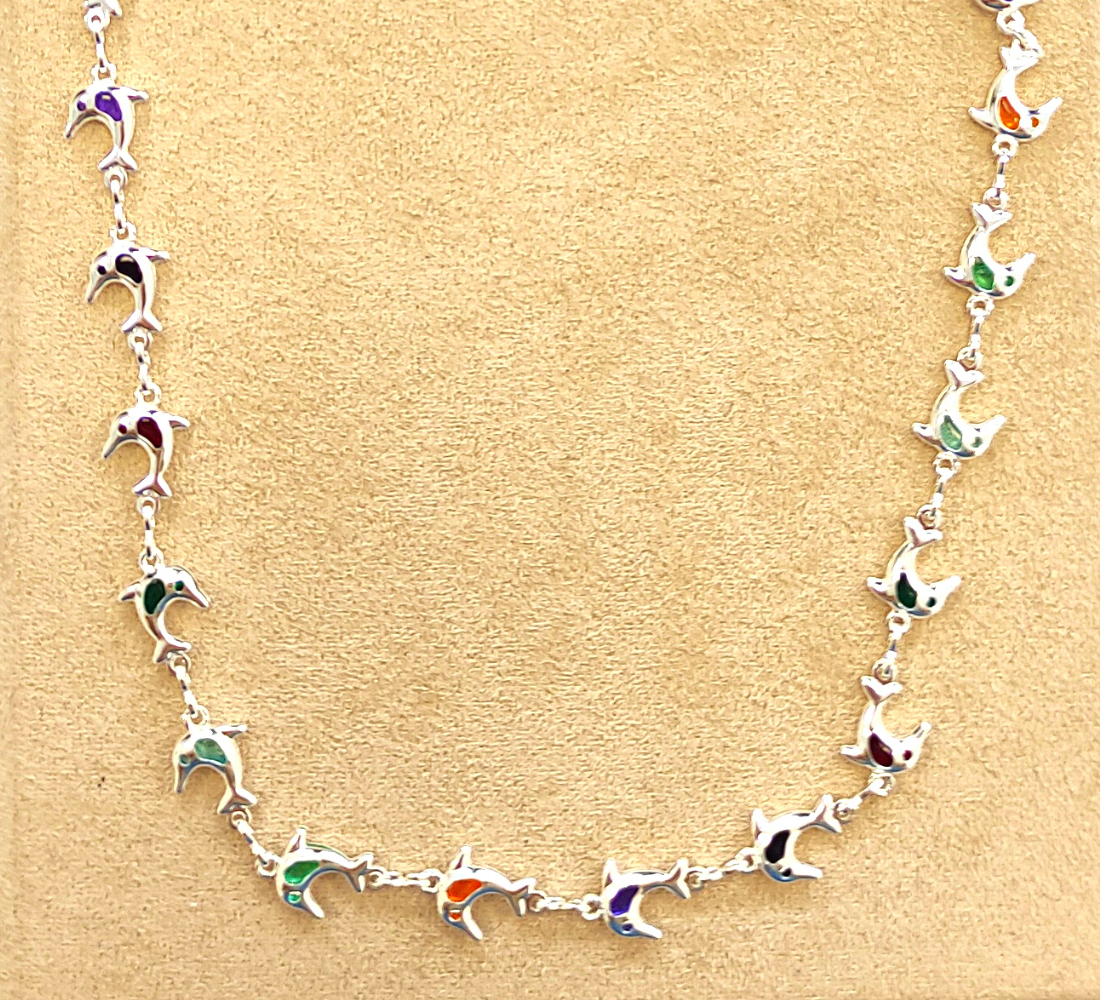 Necklace Dolphins Color