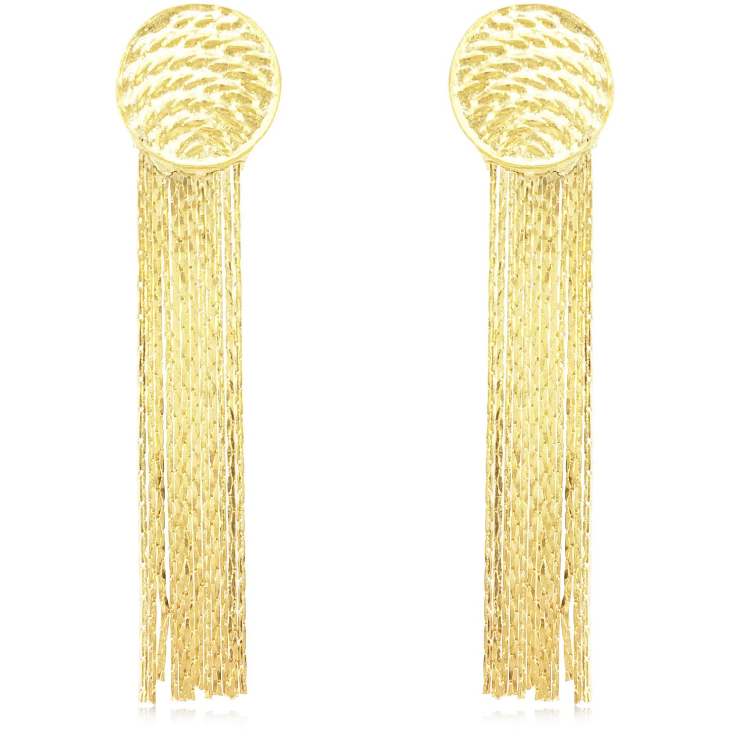 Gold Plated Circle Fringe Earring