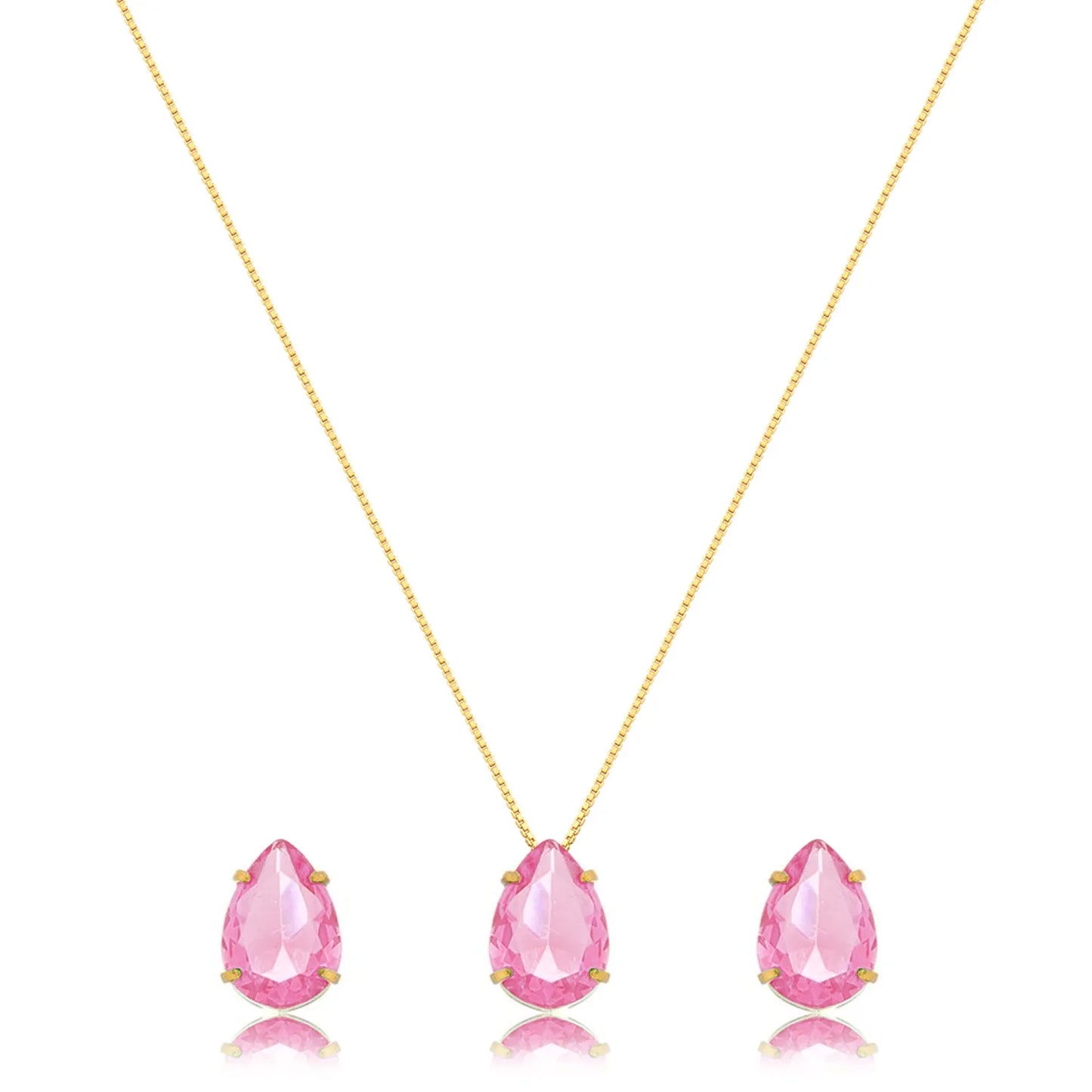 Pink Crystal Drop Set